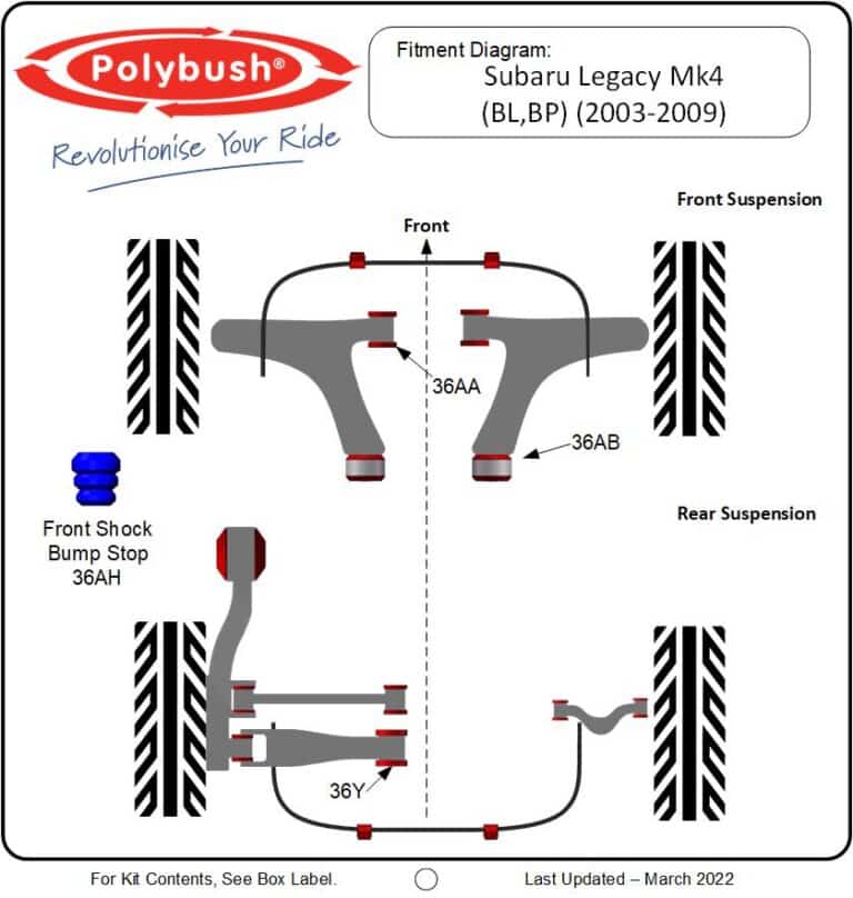 Legacy Mk4 (BL,BP) (2003-2009) suspension bush diagram