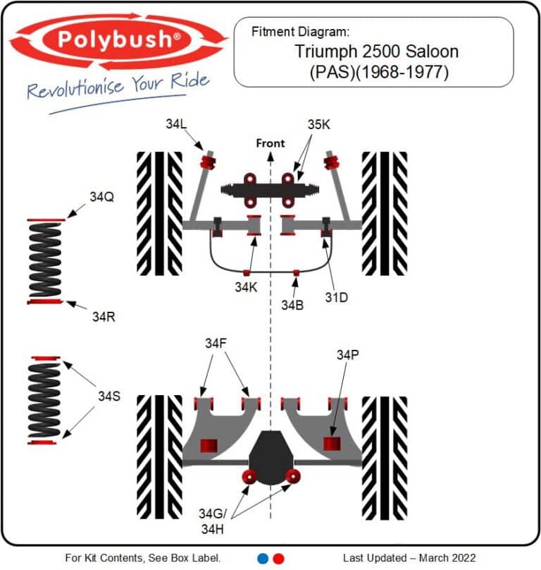 2500 Saloon (PAS) (1968-1977) suspension bush diagram