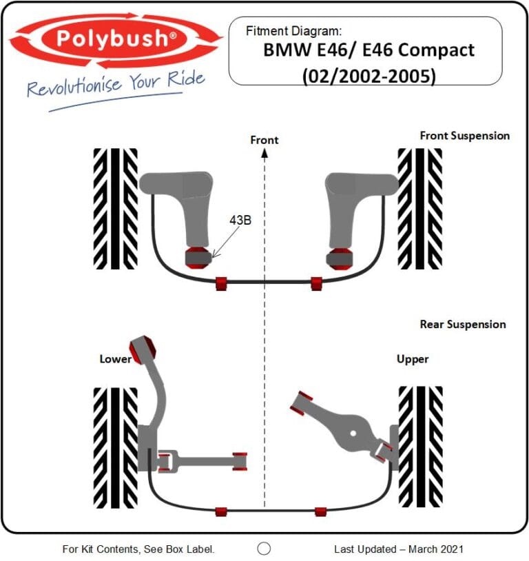 BMW 3 Series E46 02/2002-2005 suspension bush diagram