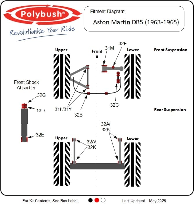 Aston Martin DB5 (1963–1965) suspension bush diagram