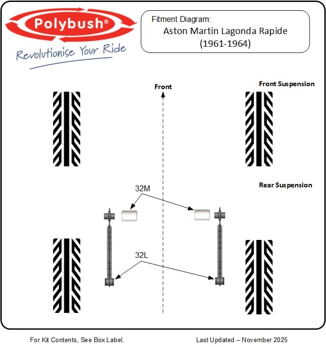 Aston Martin Lagonda Rapide (1961 - 1964) suspension bush diagram