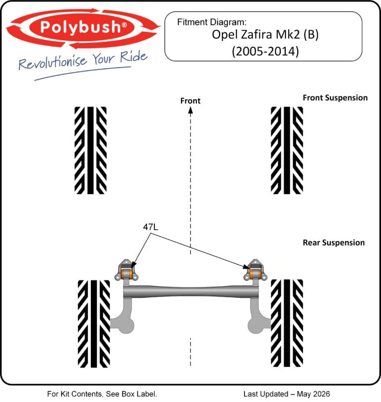 Opel Zafira Mk2 (B) (2005-2014) suspension bush diagram
