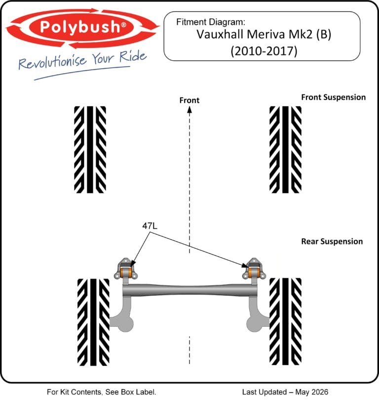 Vauxhall Meriva Mk2 (B) (2010-2017) suspension bush diagram