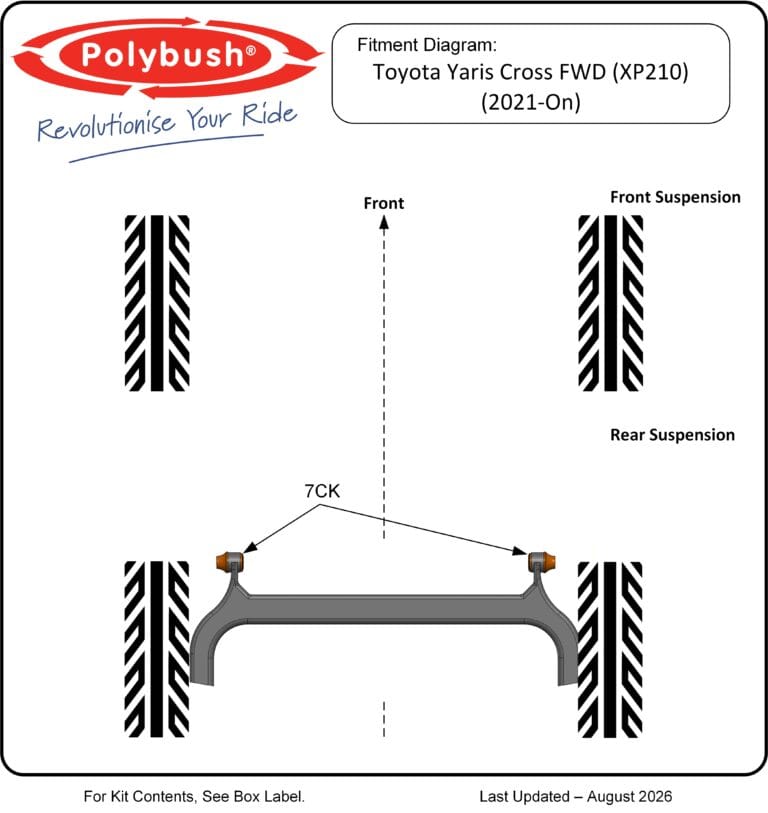 Yaris Cross FWD (XP210)(2021-On) suspension bush diagram